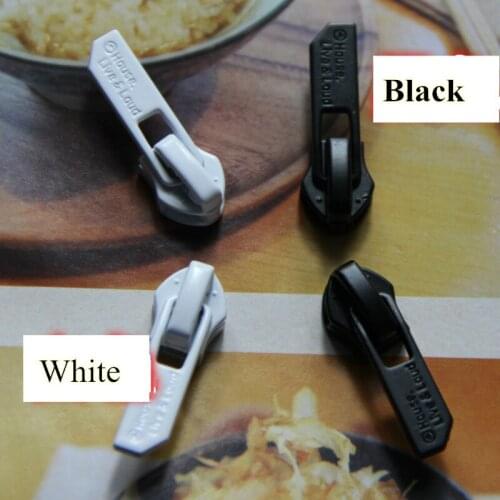 10pcs Black/White Reverse zipper Slider for NO.5 Nylon Zipper Auto Lock only waterproof free shipping