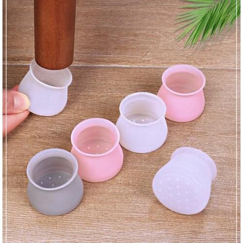 12Pcs Table Chair Leg Mat Silicone Non-slip Table Chair Leg Caps Foot Protection Furniture Feet Round/Square Floor Safely Pad