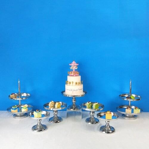 2019 Mirror Cake Stand Mirror Wedding Plate Decorative Glass Plate For Decoration Dessert Silver /GoldCake Mirror Serving Tray