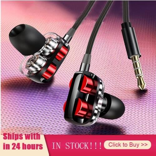 3.5mm HIFI Quad Core Subwoofer Headphone In-Ear Headphones Stereo Earbud Headphone Microphone Wire Control Voice Gaming Headset