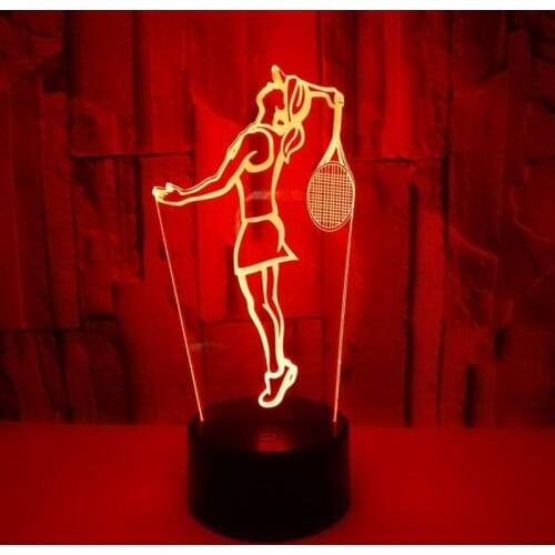 3D LED Night light Lamp 7 Color Changing Tennis Table Lamp Home Decor Light USB Base Children Christmas Gift