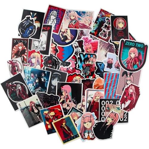 45pcs DARLING in the FRANXX Cartoon Animation Sticker ForComputer Motorcycle Skateboard Guitar Toy Game Machine Children Gift