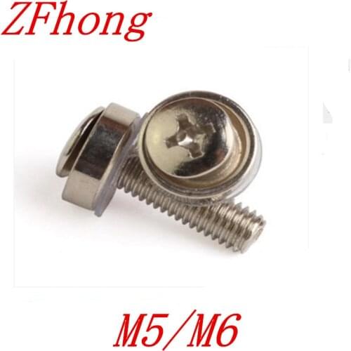 50pcs M5 M6 Steel with nickel Crown Screw