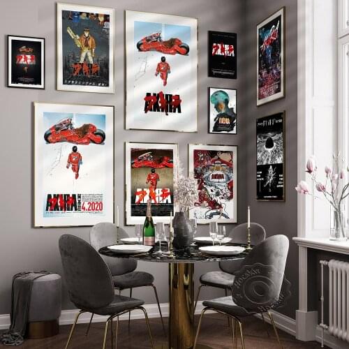 Akira Japanese Anime Movie Poster Red Fighting Wall Pictures Kids Room Gift Canvas Wall Stickers Japan Cartoon Wall Art Painting