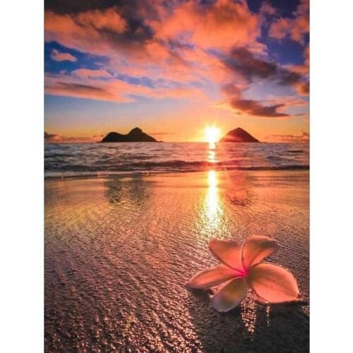 5D DIY Diamond Painting Lake Sunset Landscape Cross stitch Full Diamond Embroidery Inlay Mosaic Rhinestone Home decoration