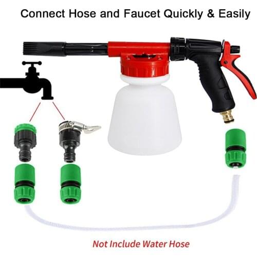 Car Wash Foam Gun Garden Hose Sprayer Foam Sprayer Adjustable Ratio Dial Soap Foaming Sprayer Nozzle Kit t with 1 Liter Bottle