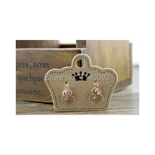 Free shipping customized Jewelry earrings packing labels/kraft paper cardboard tags/price tags 2000 pcs a lot