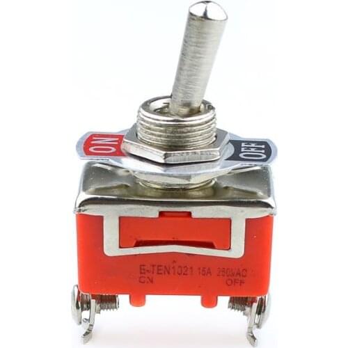 1pcs AC 250V 15A 2 Pin DPDT On/Off 2 Position Mini Toggle Switch E-TEN1021 Orange