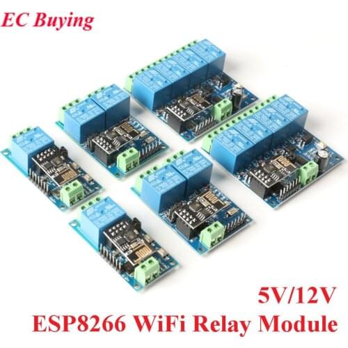 ESP8266 ESP-01 5V 12V 1 2 4 Way WiFi Relay Module Things Smart Home Remote Control Switch ESP01 WIFI Wireless Module Phone APP