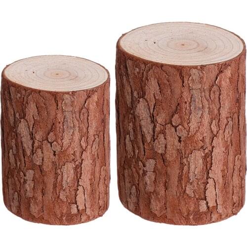 2pcs Lifelike Small Wooden Pile Base Ornaments Stump Fir Tree Photography Photography Handmade DIY Decoration Props Ornaments