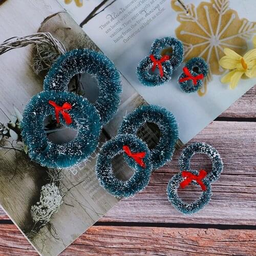 5Pcs/set 1:12 Scale Dollhouse Miniature Christmas Wreath Garland Christmas Ornaments Dolls Accessories