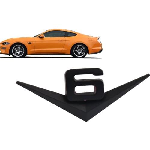GLOSS BLACK V6 V 6 for MUSTANG GT CS cobra shelby Nameplate Emblem Badge Sticker