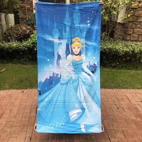 Cotton Disney Cinderella Princess Belle Bath Towel Cartoon Kids Girls Soft Donald Duck Beach Towel Throw Children Baby Gifts