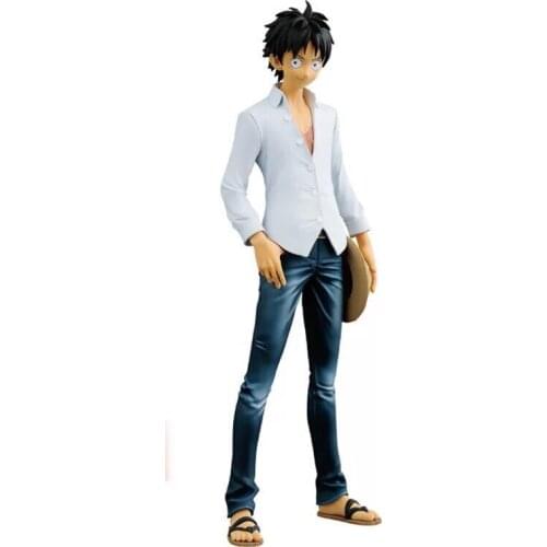 Hot-selling 1pcs 20CM Japanese classic anime figure one piece Luffy white T-shirt ver action figure collectible model toys