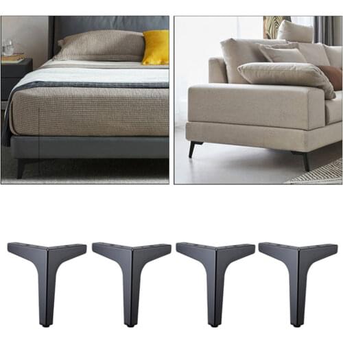 4pcs Metal Black Triangle Feet Modern Furniture Sofa Legs Cabinet Feet DIY Adjustable And Non-Adjustable Legs Height 10-17.5cm