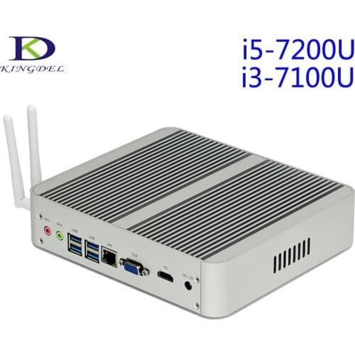 Intel Kaby Lake 7th Gen. i3 i5 Mini PC,Fanless Mini Computer,4K HTPC,Core i5 7200U i3 7100U,4096x2304,4*USB3.0,Wifi,Windows 10