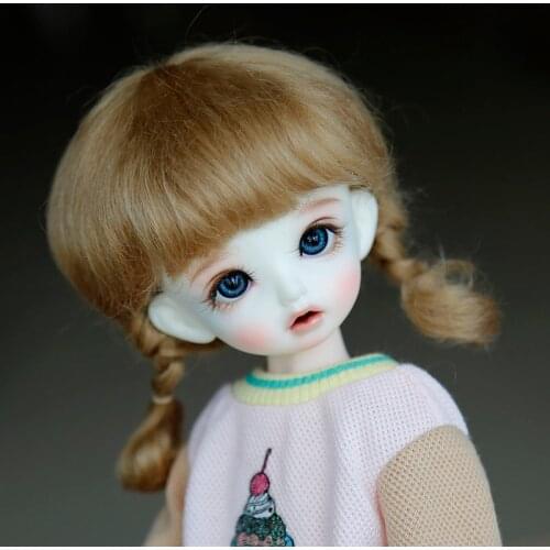 New 1/8 Doll wig BJD/SD doll Accessories ob11 mohair double ponytail cute hairstyle Hair for 14-15cm diameter lovely doll