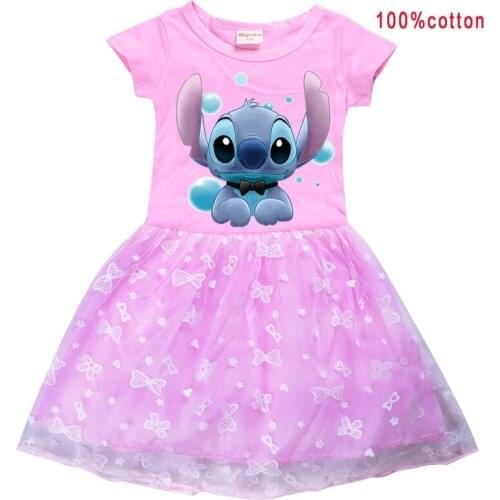 T shirt Dress STITCH Girls Tutu Dress Halloween STITCH COS Costume Princess Kids Girls Birthday Party Dresses Baby Girl Dress
