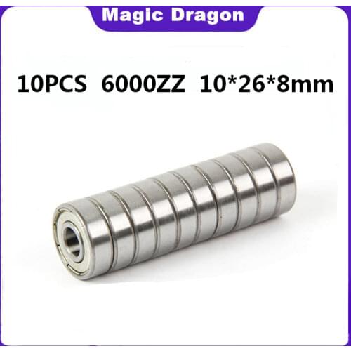 10PCS 6000ZZ Bearing ABEC-5 10x26x8 mm High quality Deep Groove 6000 ZZ Ball Bearings 6000Z 80100 Z 6000z bearing