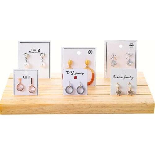 Solid Wood Earrings Jam Paper Jewelry Display Props Card 3 Slot Plate Jewelry Display Earrings Shelf Storage Jewelry Rack Gadget