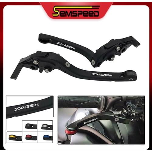 Latest Motorcycle Brake Lever and Clutch For Kawasaki NINJA ZX-25R ZX25R 2020 SEMSPEED Adjustable Folding CNC Lever Black