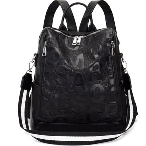 Luxury Brand Woman Backpack 2021High Quality Soft Leather Female Knapsack Girl School Bagpack Multifunction Travel Bags Mochilas