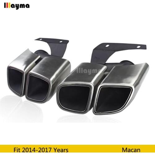 Silver Tail Exhaust Tips Muffler Pipe For Porsche Macan 2014 2015 2016 2017 year Macan Stainless steel mufflers