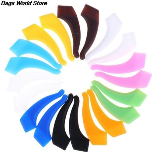 Silicone Candy Color Anti Slip Easy To Use Glasses Ear Hooks Eyeglasses Grip Temple Holder Accessories For Sports Eyewear 2pcs