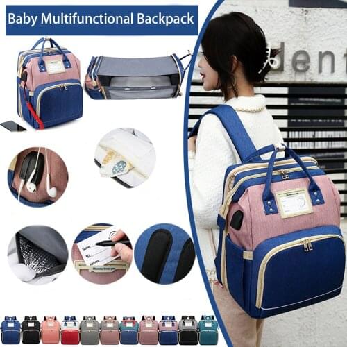 Lequeen Baby Bag Foldable Diaper Bag USB Charging Backpack For Mom Earphone Plug Bolsa Maternidade Mochila Maternal Wet Bag