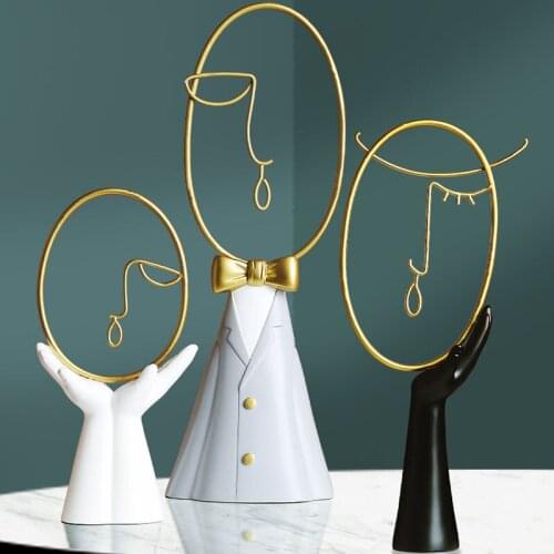 Modern Creative Abstract Resin Figure Sculpture Ornaments Home Living Room Entrance TV Cabinet Statue Crafts Furnishings Decor