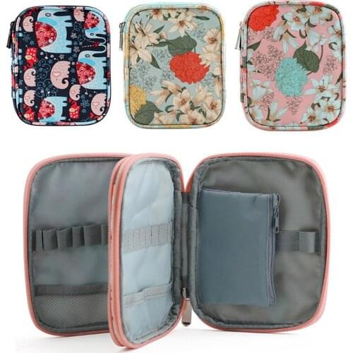 Double Layers Empty Crochet Hook Bag Zipper Storage Organizer Bag Case for Crochet Needles Knitting Tools Accessories