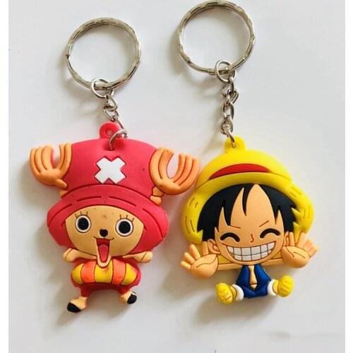 One piece Luffy Choppe Merry PVC cosplay Keychain Collectible Model Toy action figure Key Chain ornaments