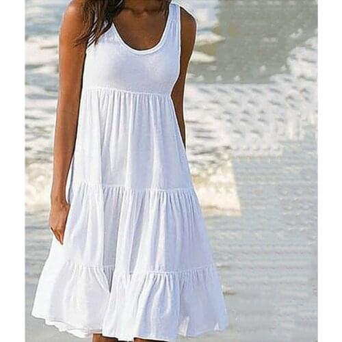 Plus size dresses for women 4xl 5xl 6xl women tunic beach vacation tank dress Loose flowy cover up swing mini shift dresses