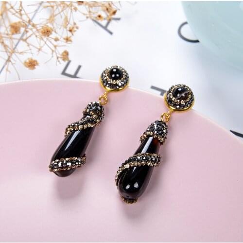Advanced Drop-shaped Natural Stone Earrings For Ladies 2021 Korean Fashion Jewelry Party Luxury Classic Earrings