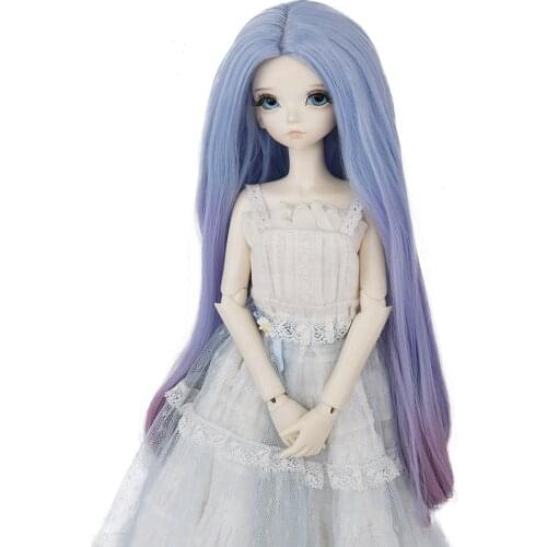 Aidolla 1/3 1/4 BJD Doll Hair Wig Gradient Color Long Curly Hair Doll Accessories High Temperature Fiber Wavy Wig For DIY Doll