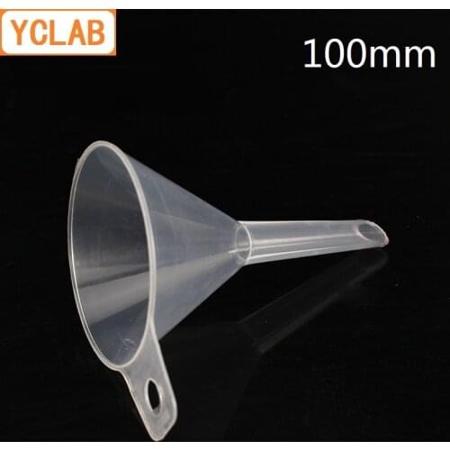 YCLAB 100mm Funnel PP Plastic Sharp Head Polypropylene Laboratory Chemistry Equipment