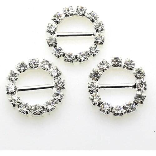 ZMASEY Hot Offer Round Metal Buckles 15mm 10Pcs/Lot Crystal Decor Wedding fit ribbon and Shoe Belt Clothing Buckles Fitting