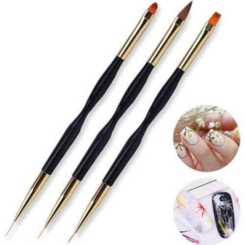 1PC Double Head Nail Art UV Gel Polish Design Dot Painting Detailing Pen Brushes Nail Art Manicure Tools Acrylic Brush