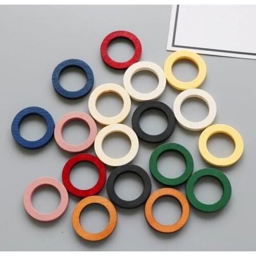 10Pcs Natural Wood Circle Bezel for DIY Ear Jewelry Making Colorful Earrings Hoop Charms Hollow Pendant Accessories Supplier