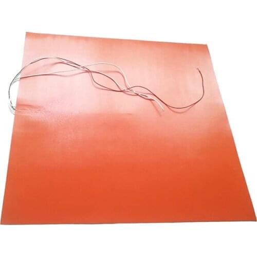 120V 4000W 1000*1000*1.5mm Silicone Heater for machine 100k thermistor center 1000mm lead wire come out from middle of 1 side