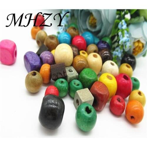 20g/bag DIY Wooden beads for Children DIY cheap bracelet accessories Mixed Wooden beads mix color size QC22