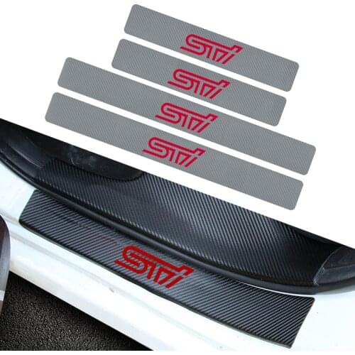 4pcs/set Car door Anti-friction carbon fiber stickers decoration for SUBARU LEGACY Forester Outback Rally WRX WRC XV Impreza