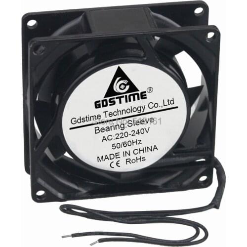 5pcs/lot Gdstime AC Fan 220V 240V 80x80x25mm 80mm 8cm Sleeve Bearing Cooling Fan PC Latop Computer Cooling Fan