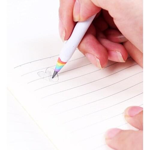 5 Pieces Rainbow Color Pencils Colorful Wood Pencils Bright Round Pencils for School Classroom Supplies