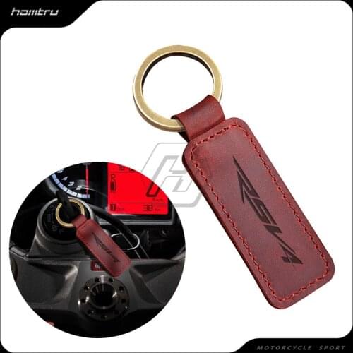 Motorcycle Cowhide Keychain Key Ring Case for Aprilia RSV4 Motorbike Key