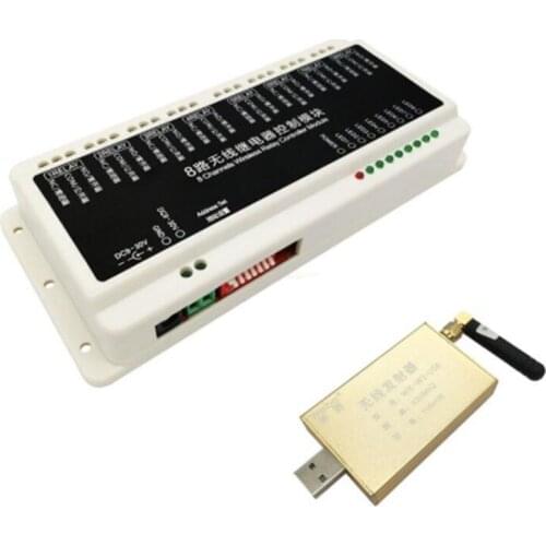 DC9-30V 8-channel 433M wireless relay control module with computer host computer intelligent software + wireless transmitter