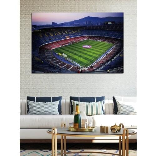 Nou Camp Stadium football field YR367 living room home wall art decor wood frame fabric posters