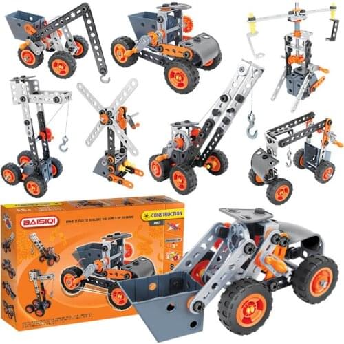 Childrens DIY assembly building block car parent-child intelligence hand-eye coordination deformable desktop plastic toy gifts