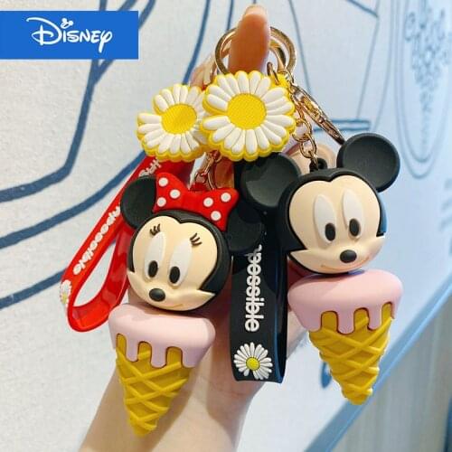 Disney Cartoon Cute Mickey Minnie Keychain Female Creative Couple Key Chain Handbag Pendant Small Gift Wholesale Keyring