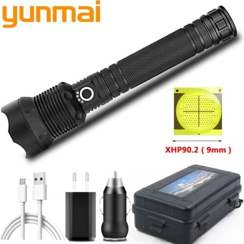 Dropshipping XHP110.2LED flashlamp zoom USB rechargeable power display powerful flashlamp 18650 26650handheld lamp XHP90 lantern